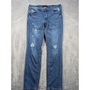 Ring Of Fire Jeans Mens 31x30 Denim Distressed Slim Fit Classic Casual